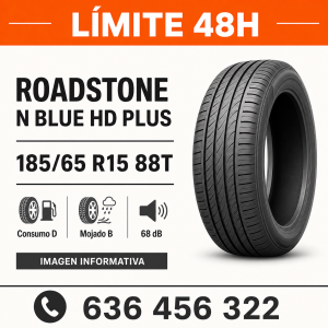 Roadstone N Blue HD Plus 185/65 R15 88T - LÍMITE 48H